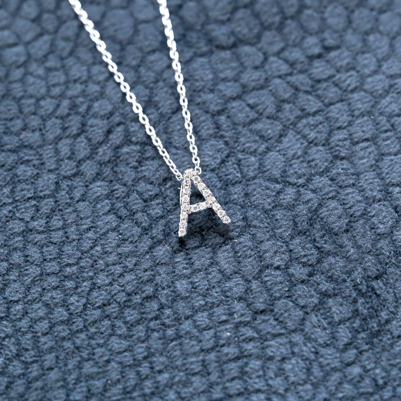 Mini Diamond Letter Pendant & Necklace
