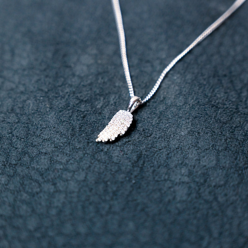 Silver Diamante Angel Wing Necklace - Lovisa